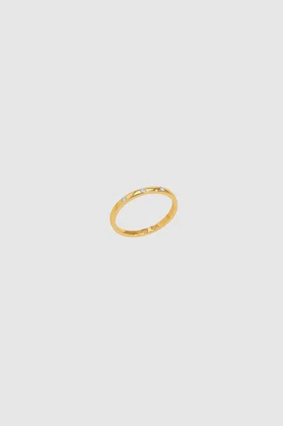 Anine Bing Delicate Diamond Band Pinky Ring In 14k Gold