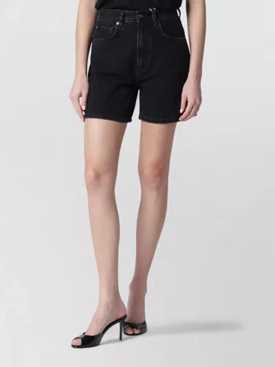 Anine Bing Denim Shorts Belt Loops Five Pocket Design In Black