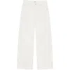 Anine Bing Womens Ecru Manon Wide-leg Mid-rise Denim Jeans In White