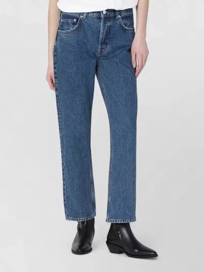 Anine Bing Denim Straight-leg Trousers In Blue