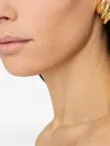 Anine Bing Diagonal Ribbed Earrings In Gold