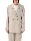 Anine Bing Diana Linen Blend Blazer In Beige
