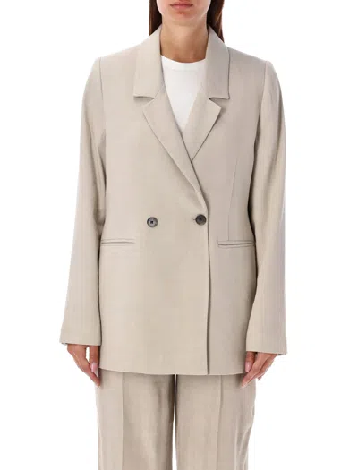 Anine Bing Diana Linen Blend Blazer In Beige