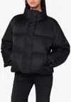 Anine Bing Puffer Jacket Dorian Quilted High Collar In Black