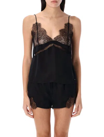Anine Bing Dorothy Silk Blend Camisole Top In Black