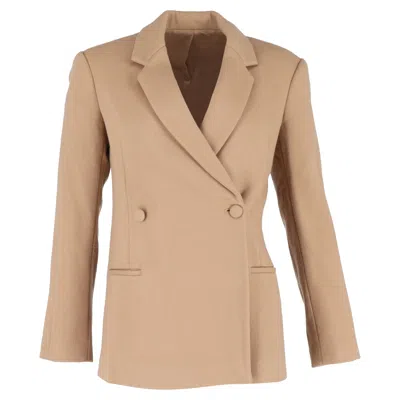 Anine Bing Double Breasted Blazer In Beige Wool