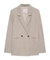 Anine Bing Diana Linen Blend Blazer In Nude
