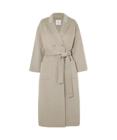 Anine Bing Double-breasted Coat In Nude
