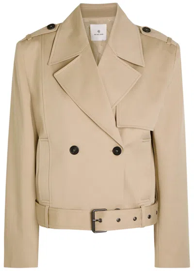 ANINE BING ANINE BING DOUBLE-BREASTED COTTON TRENCH JACKET