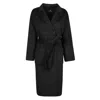 Anine Bing Double-breasted Long Coat With Notched Lapel In Black