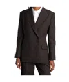 Anine Bing Aretha Blazer In Brown Polyester In Black