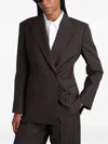 Anine Bing Double-breasted Wool Blazer In Brown