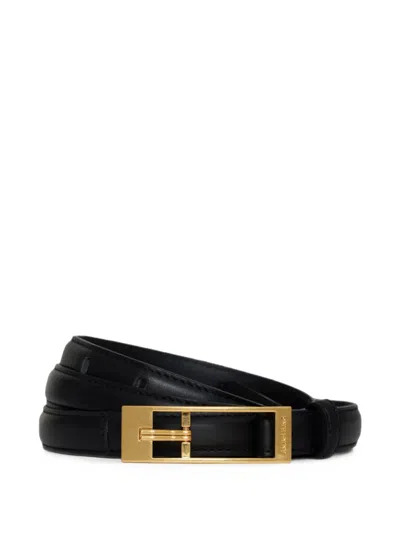Anine Bing Double Elly Belt Smooth Leather In Black