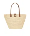 Anine Bing Womens Lou Monogram Raffia Tote Bag Natural With Cognac In Brown