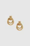 ANINE BING ANINE BING DOUBLE KNOT EARRINGS IN GOLD