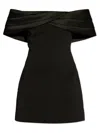 Anine Bing Fleur Off-shoulder Mini Dress In Nero
