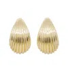 Anine Bing Drop-shaped Earrings With Ribbed Texture And Polished Finish In Gold