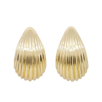 Anine Bing Drop-shaped Earrings With Ribbed Texture And Polished Finish In Gold