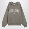 Anine Bing Dusty Olive Hooded Sweatshirt With Logo Print