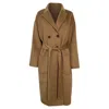 ANINE BING DYLAN BELTED DOUBLE BREASTED COAT IN BROWN WOOL