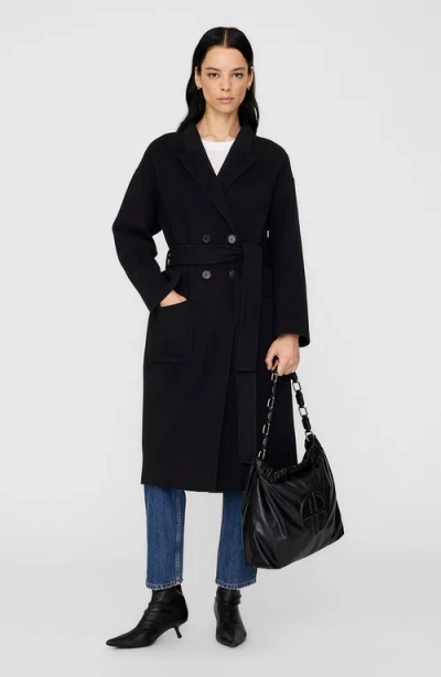 Anine Bing Dylan Cashmere Blend Coat In Black