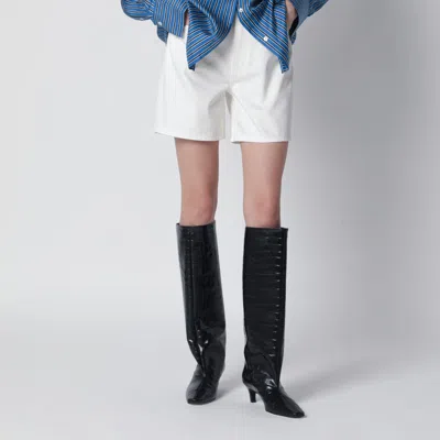 Anine Bing Ecru Kat Denim Shorts In White