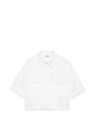 Anine Bing Edith Cropped Shirt In White