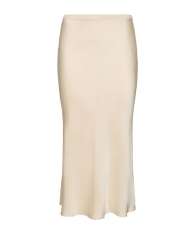 Anine Bing Elastic Waist Skirt In Beige