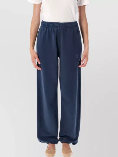 Anine Bing Elastic Waistband Relaxed Fit Trousers In Blue