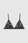 Anine Bing Eldra Bralette In Black Floral In Black