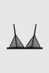 Anine Bing Eldra Bralette In Black Geometric Lace In Black