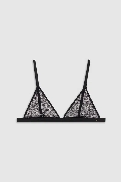 Anine Bing Eldra Bralette In Black Geometric Lace