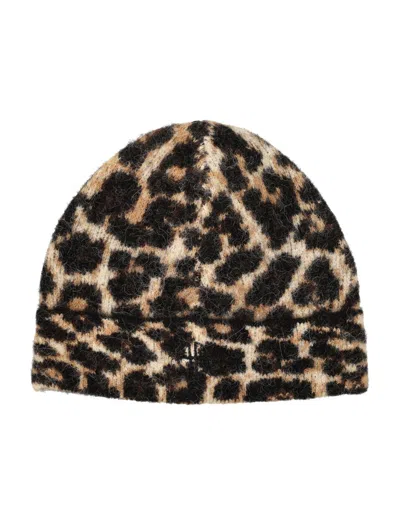 Anine Bing Elia Alpaca-wool Beanie Brown Leopard Pattern In Animal Print