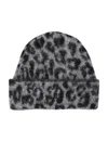 Anine Bing Elia Alpaca-wool Beanie Grey Leopard Pattern In Gray