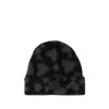 Anine Bing Elia Beanie In Black And Grey Heart In Black