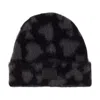 Anine Bing Elia Beanie In Black And Grey Heart