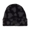 Anine Bing Elia Beanie In Black And Grey Heart In Black