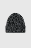 Anine Bing Elia Leopard-print Beanie In Black