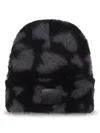 Anine Bing Elia Beanie In Black And Grey Heart In Black