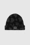 Anine Bing Elia Beanie In Black And Grey Heart In Black