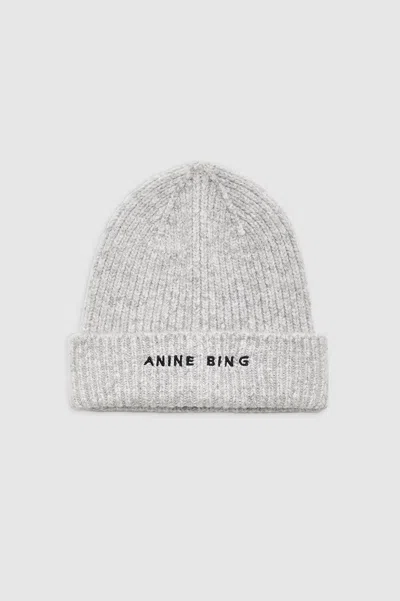 Anine Bing Elia Beanie In Light Heather Grey