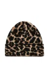 Anine Bing Elia Alpaca-wool Beanie Brown Leopard Pattern In Black
