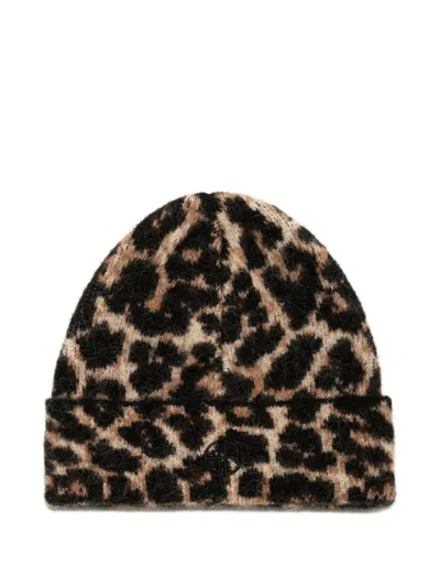 ANINE BING ELIA LEOPARD-PRINT BEANIE