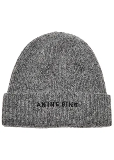 Anine Bing Elia Wool-blend Beanie In Gray