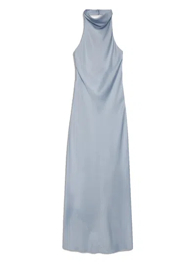 Anine Bing Eliana Dress In Silver Blue In Gray