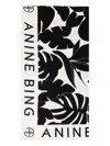 Anine Bing Eliza Tropical Leaf Print Sarong In Black
