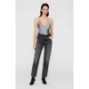 Anine Bing Ellen V-neck Silk Top In Blue