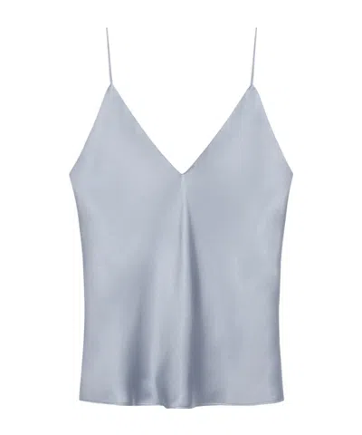 Anine Bing Womens Pastel Blue Ellen Shoulder-straps Silk Top