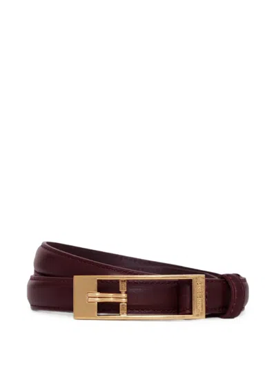Anine Bing Elly Belt Smooth Leather In Burgundy