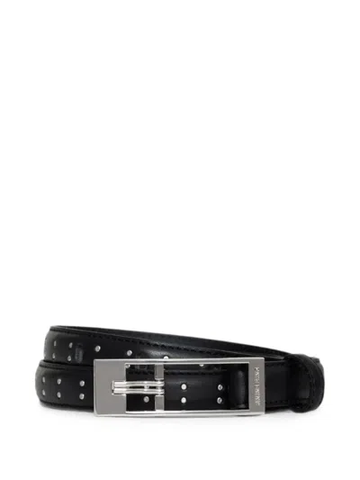 Anine Bing Elly Belt Studs Smooth Leather In Black